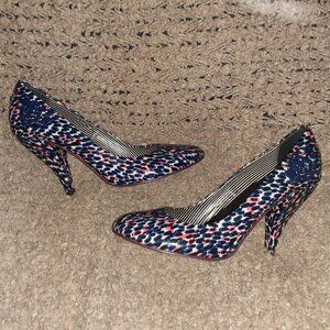 FORNARINA-Multicolor Patent Pumps-Flower Medallion-Size 38-Near Mint